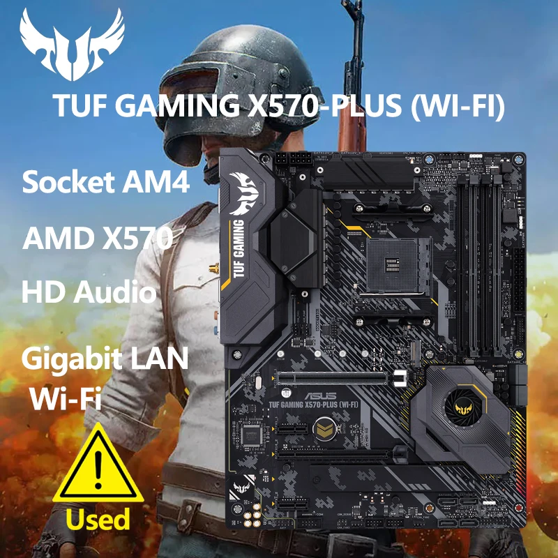Asus Am4 Tuf Gaming X570-Plus (Wi-Fi) Am4 Per Scheda Madre Zen 3 Ryzen 5000 E 3A Generazione Ryzen Atx Con Pcie 4.0, Dual M.2