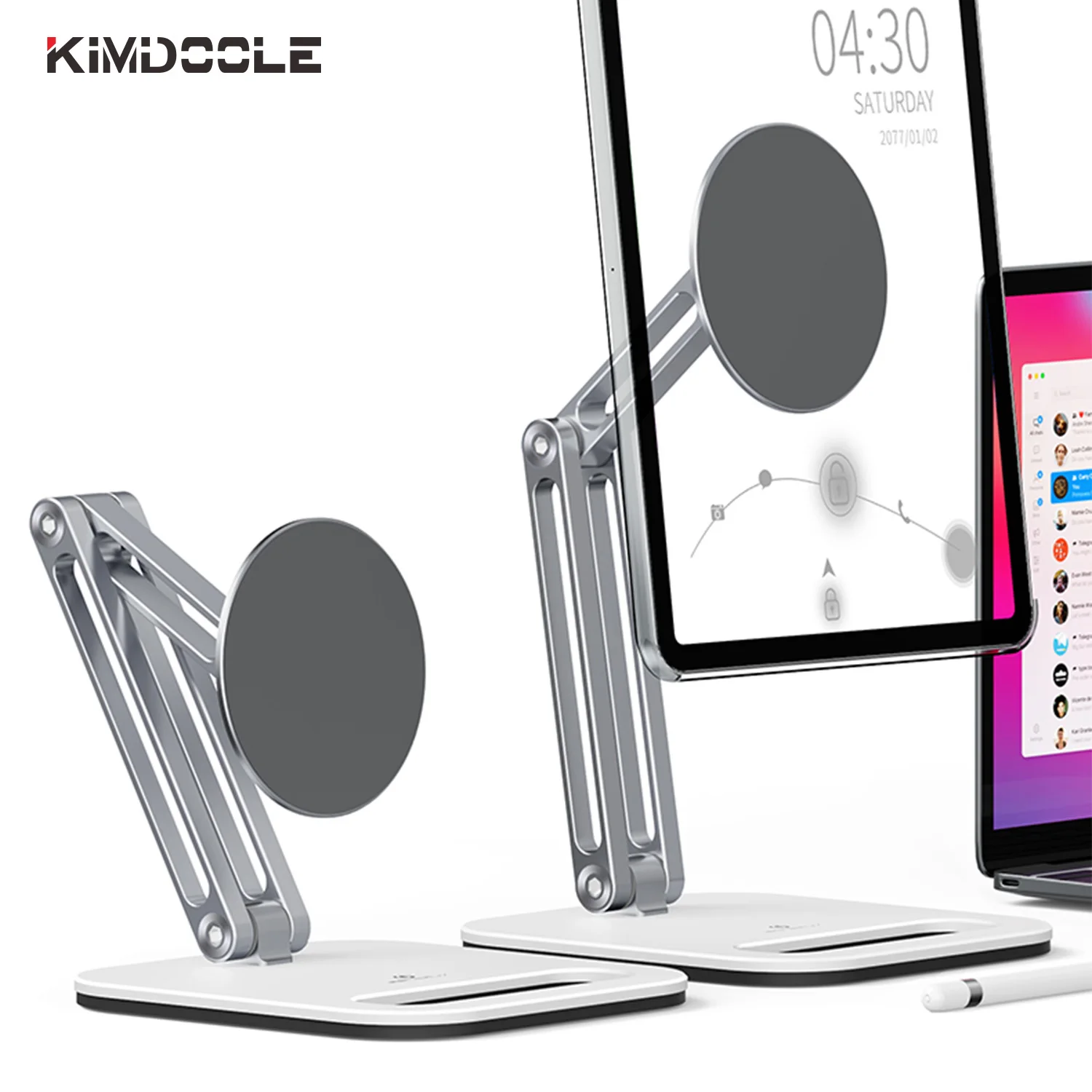Kimdoole Magnetic Sticker for Tablet Stand Holder Metal Magnetic Tablet Holder for Table Desk Stand Suporte for Ipad Pro Xiaomi