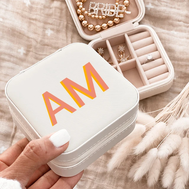 Monogrammed Engraved Travel Jewelry Box