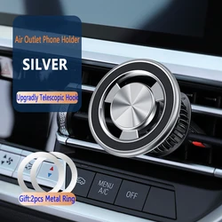 Magnetic Car Vent Phone Holder with Secure Air Vent Clip (Silver)