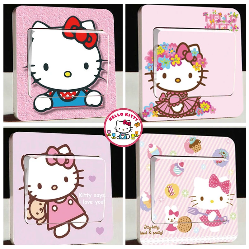 Милые наклейки Hello Kitty с переключателем модные Мультяшные Декор для дома и