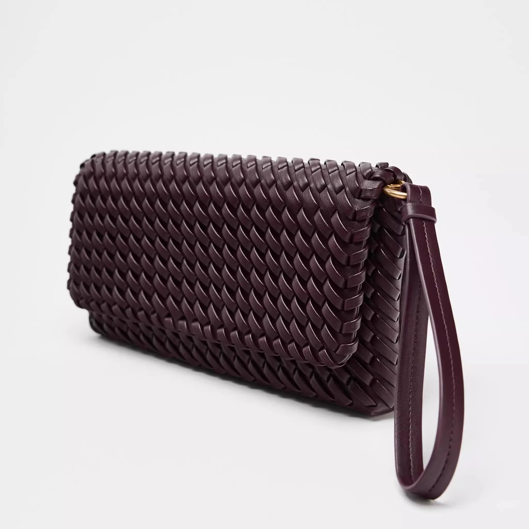 NEW Retro Women's Woven Clutch Purse Casual PU Leather Crossbody Bag Shoulder Handbag Elegant Evening Bag