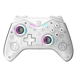 Wireless Game Controller with Dual Motors and LED Lights - Universal Compatibility (CM - 619 - White)