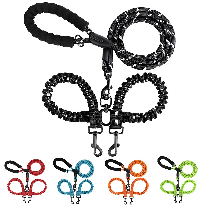 Double Dog Elastic Leash Coupler 1