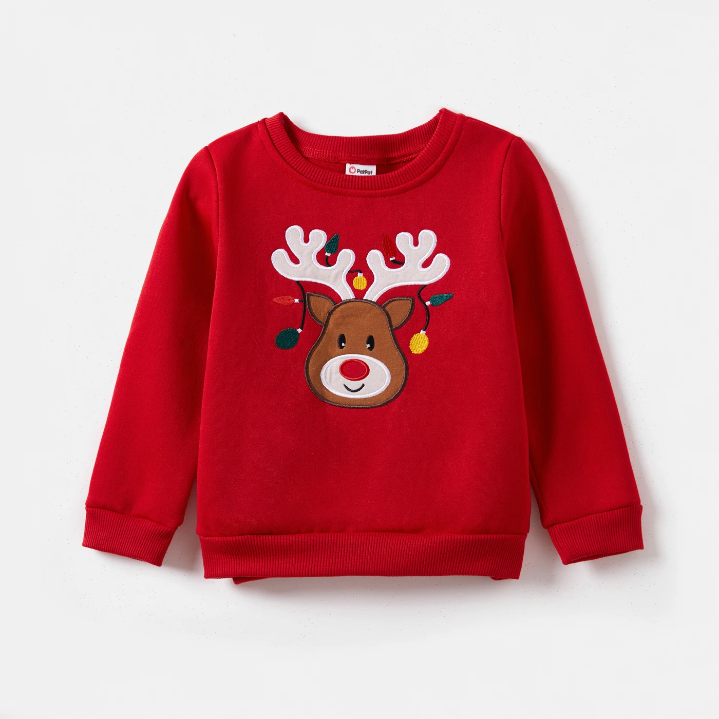 thumbnail image 1 of Sudadera de manga larga a juego para toda la familia con bordados de ciervos navideños de PatPat, 1 of 5