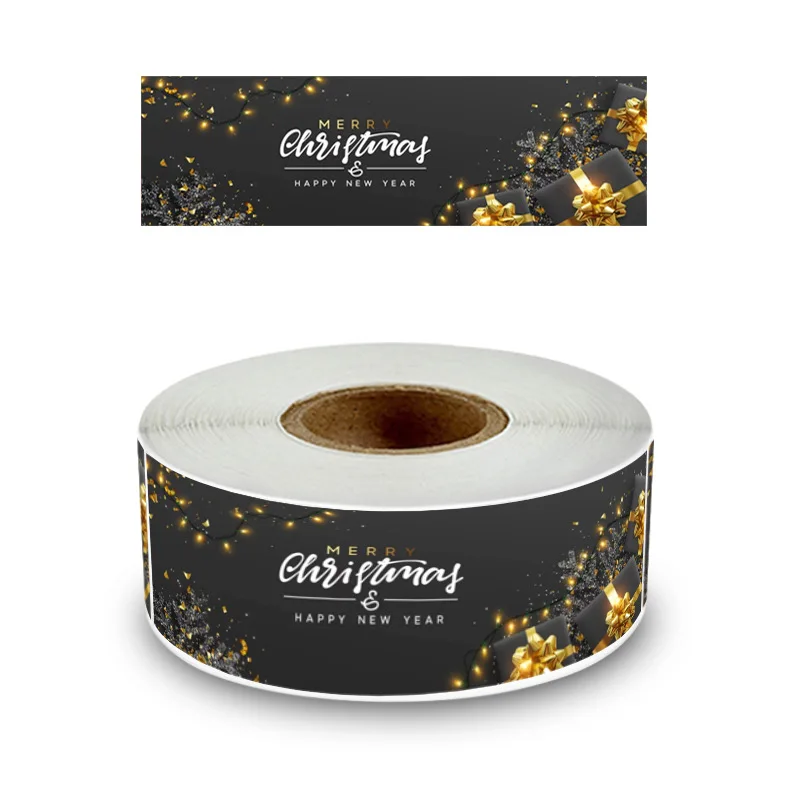120 stücke/rolle Frohes Neues Jahr Backen Label Frohe Weihnachten Aufkleber Urlaub Party Geschenk Dekoration Verschlossenen Umschlag Aufkleber – Detail 8