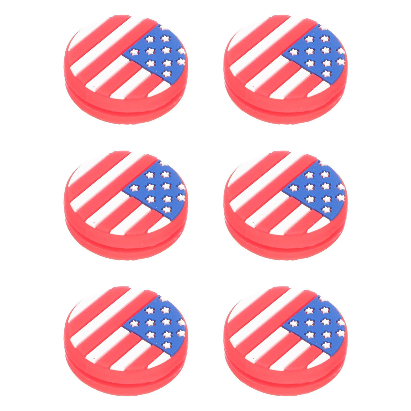 

6 Pcs Tennis Racket Shock Absorber National Flag Pattern Absorbers Dampeners American Vibration Silicone for Shocking