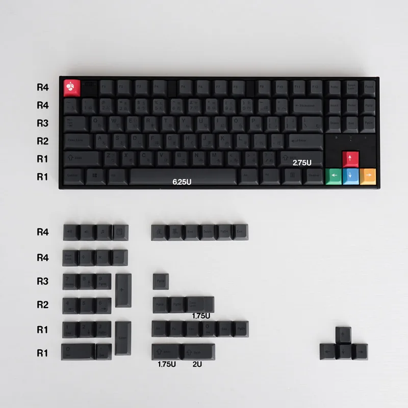 teclas gmk clones dark keycaps minimall preto pbt corante sub keycap cereja perfil para teclado mecânico layouts