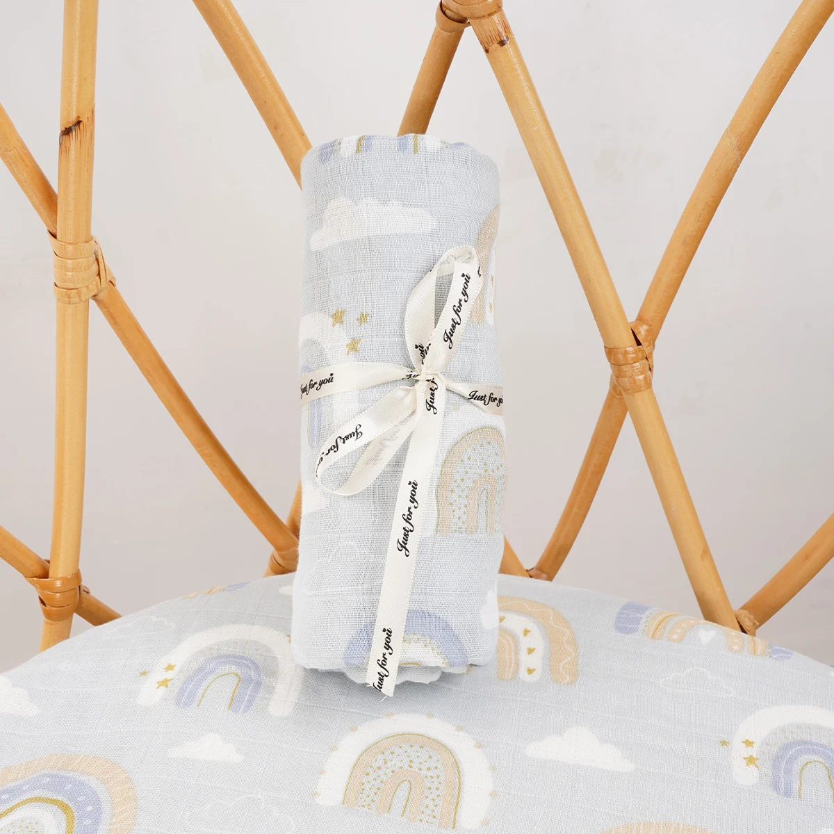 HappyFlute Soft Bamboo Cotton Baby Muslin Swaddle Blanket Newborn Kids Wrap Infant Stroller Cover Nursing Towel 120*110cm 6