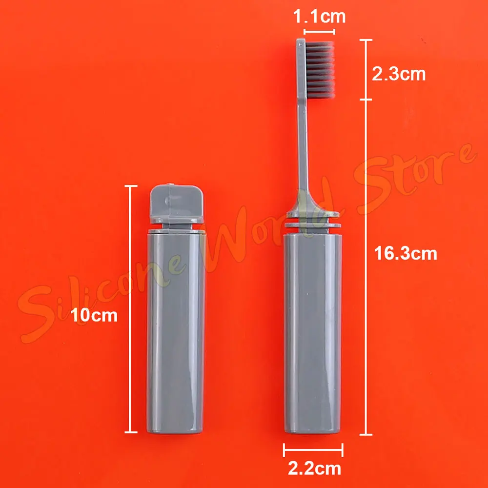 Portable Toothbrush Silicone World Foldable Travel Outdoor Camping Business Trip Adults Soft Bristled Teeth Brushes