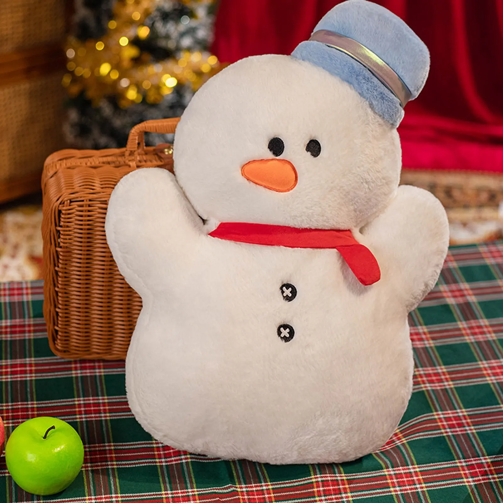 

Snowman Plush Toy Soft Skin Friendly Washable Stuffed Snowman Doll Pillow Cushion for Christmas Festival Gift Decorative 45cm