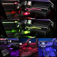 6/18 in 1 RBG 64 Color Car Ambient Lights Interior Acrylic Strip Light Guide Fiber Optic Interior Decoration Atmosphere Lamp - Image 6