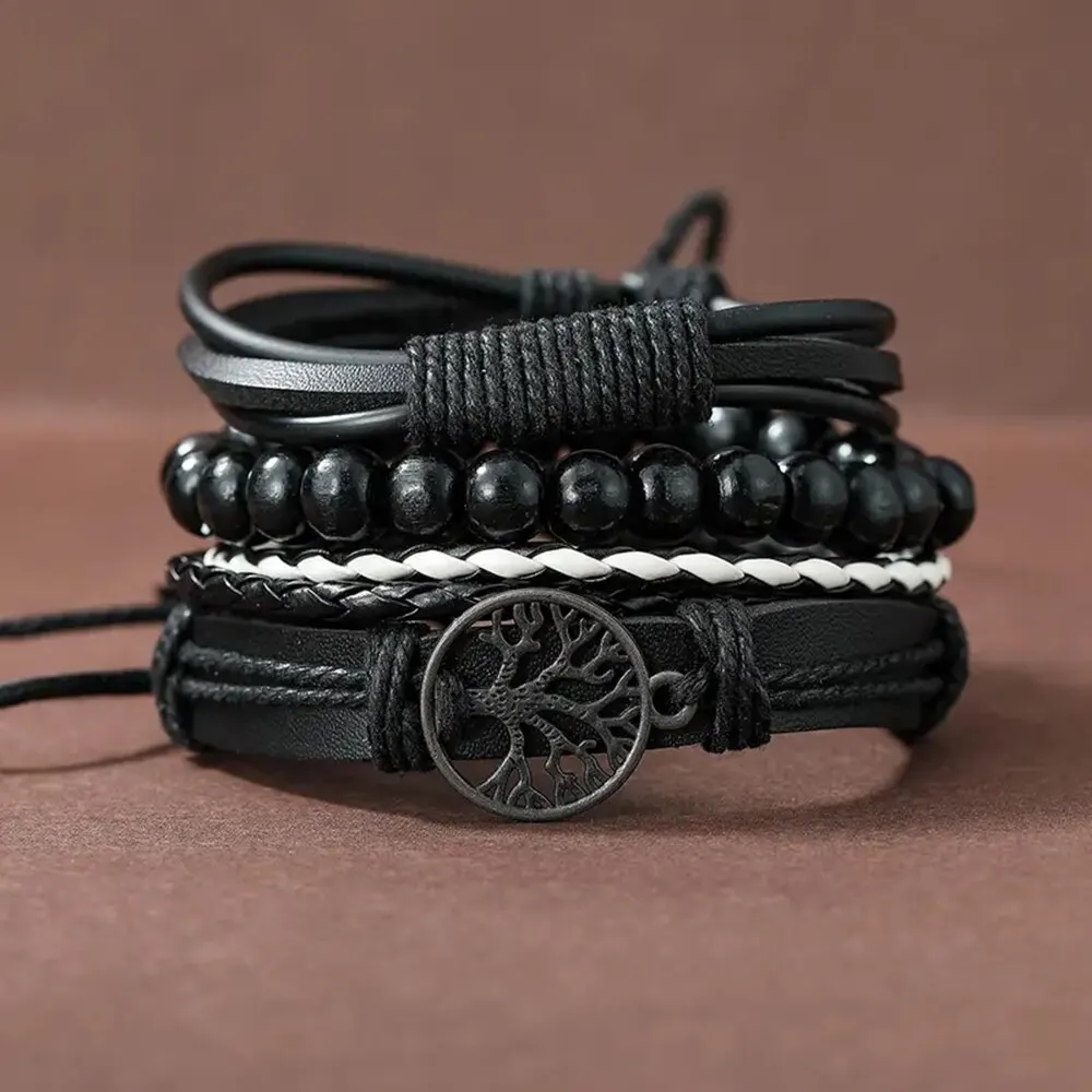 Multilayer Braided Bangle Punk Style A-z Bangle With 26 Alphabet Leather  Bracelets With Identification Name For Men And Women - Temu
