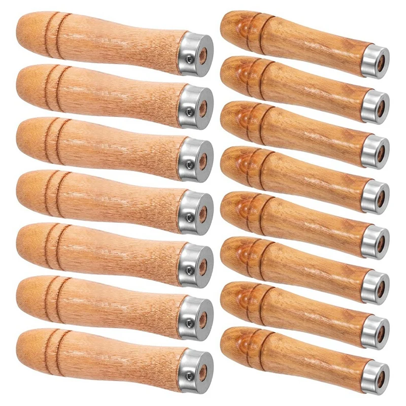 20Pcs Wooden File Handle With Strong Metal Collars,10Pcs For 6 Inch-8 Inch File + 10Pcs For 10 Inch-12 Inch File(2 Size)-N29R