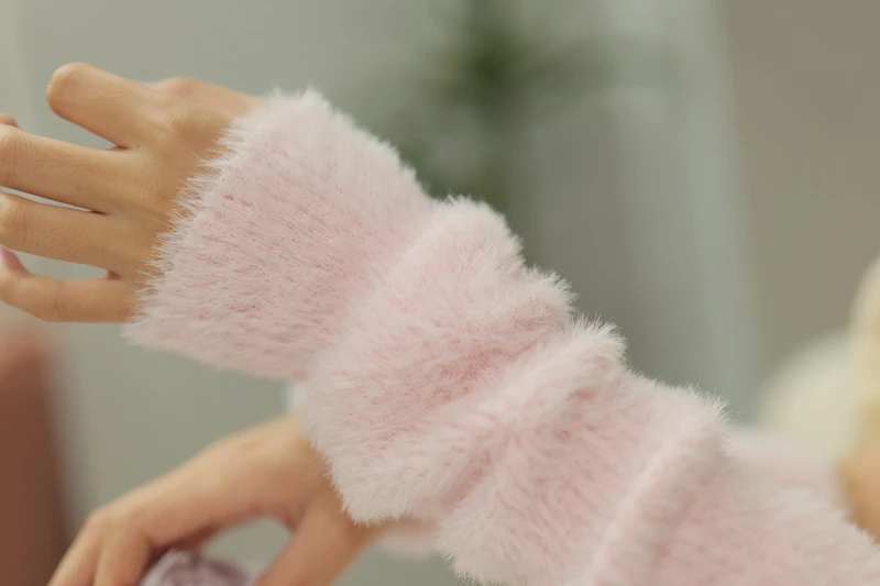 Herbst Winter Pelzigen Ärmeln Party Fingerlose Handschuhe Warme Stricken Ellenbogen Schutz Arm Ärmel Frauen Halloween Kostüm – Detail 16