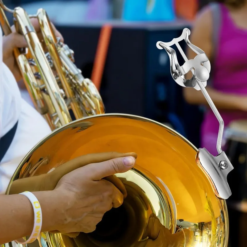 Small Trombone Score Clip Silver Holder Suitable for Musicians, General Instrument Accessories Are Convenient and Practical