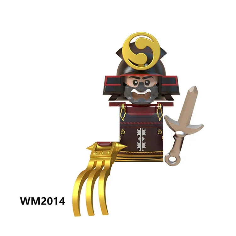 Mittelalterliche japanische Samurai Bushido Ninja Rüstung Bausteine Modell Ziegel Mini Action Spielzeug Figuren Spielzeug Geschenk für Kinder – Detail 14