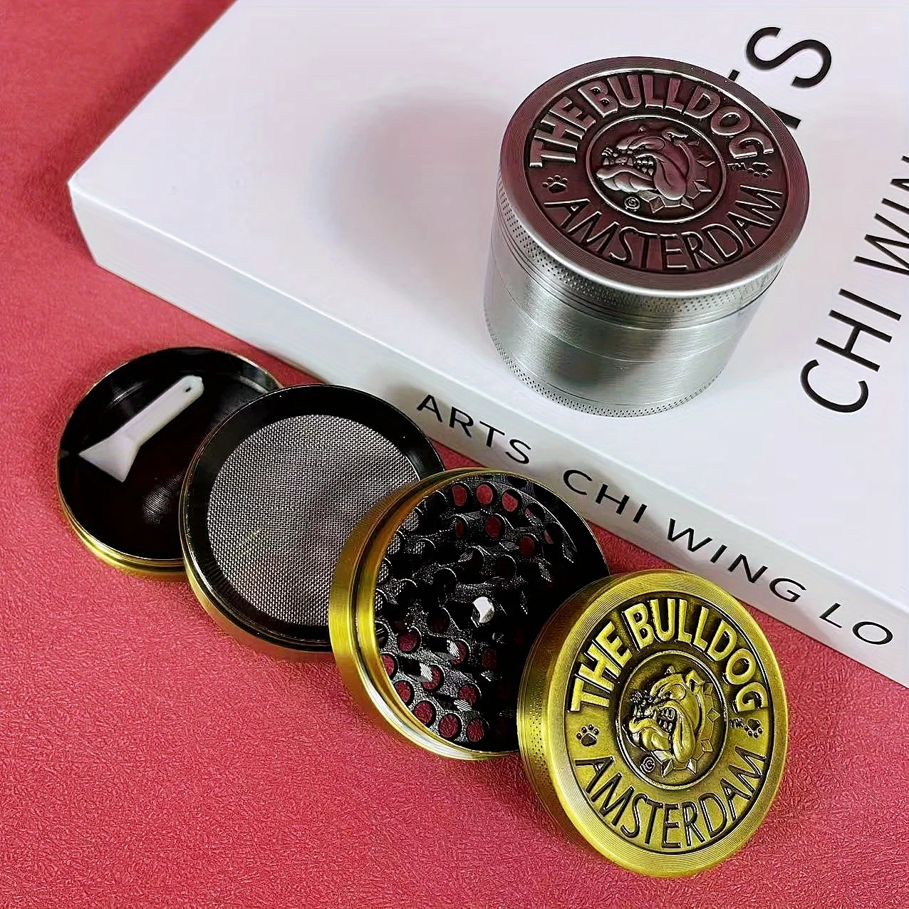 2inch Metal Bulldog Herb Grinder Pepper Mill Manual Vanilla Mortar Tobacco Grass Grinder Spice Bud Mortar Cigarette Kitchen Tool 1