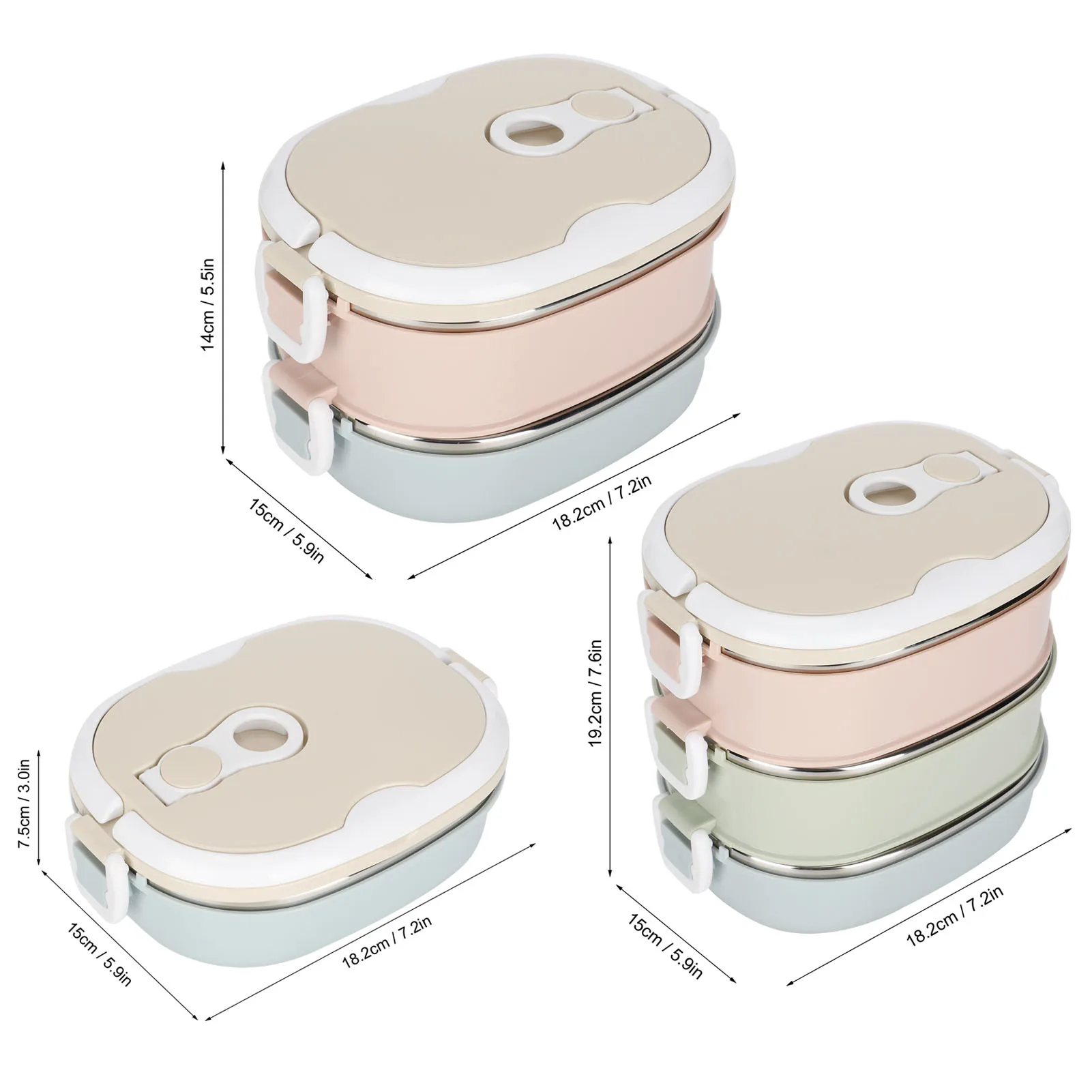 Lunch Box Lunch Box Portable Stainless Steel Food Container for Student Children Work Kitchen Utensils Stainless Steel Lunch Box - 5