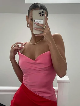 Sexy Spaghetti Strap Satin Party Dress