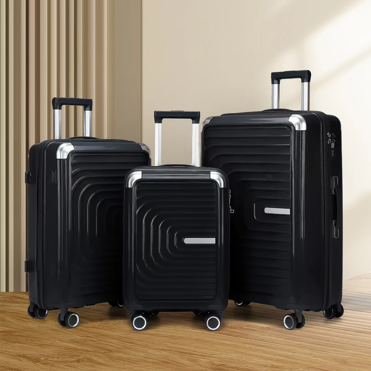 [2025 New Arrival] 3PCS Luggage Set ABS Suitcase Set with TSA Lock Spinner Wheel Large Capacity Family Travel Luggage