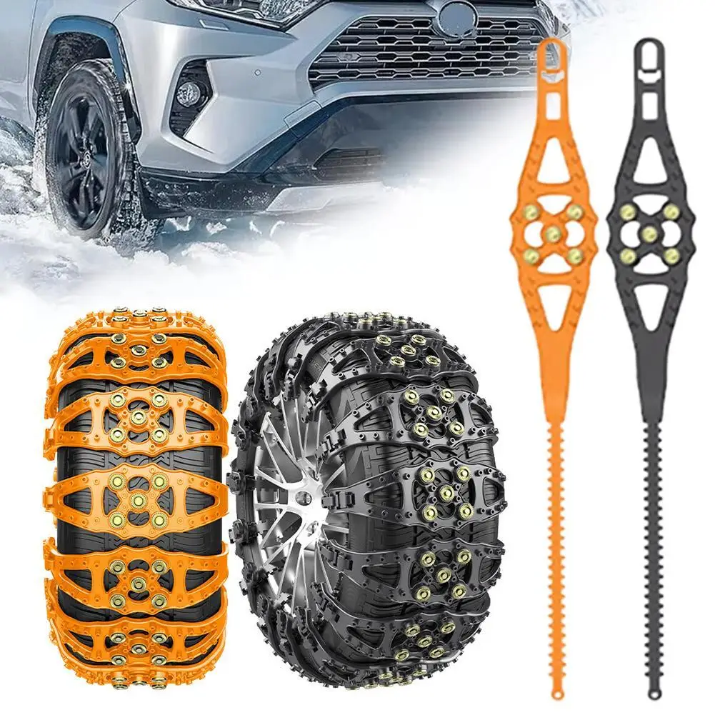 Car Tire Chains 4Pcs Winter Snow Anti-Skid Tyre Cable Ties Auto Outdoor Snow Tire Tyre Anti Skid Chain Emergency Accessories