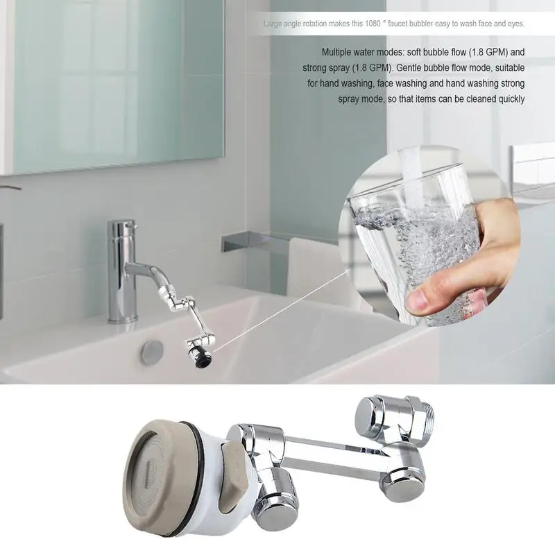 

Universal Rotary Faucet Extender 1080 Rotation Faucet Aerator Splash Anti Splash Filter Kitchen Faucet Water Saving Nozzle