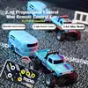 Small Gift 1:64 Speed Mini Off-Road Remote Control Car Alloy Cool Lighting Shock Absorption Children's Desktop Competition Toy 1