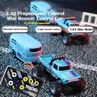 Small Gift 1:64 Speed Mini Off-Road Remote Control Car Alloy Cool Lighting Shock Absorption Children's Desktop Competition Toy 1