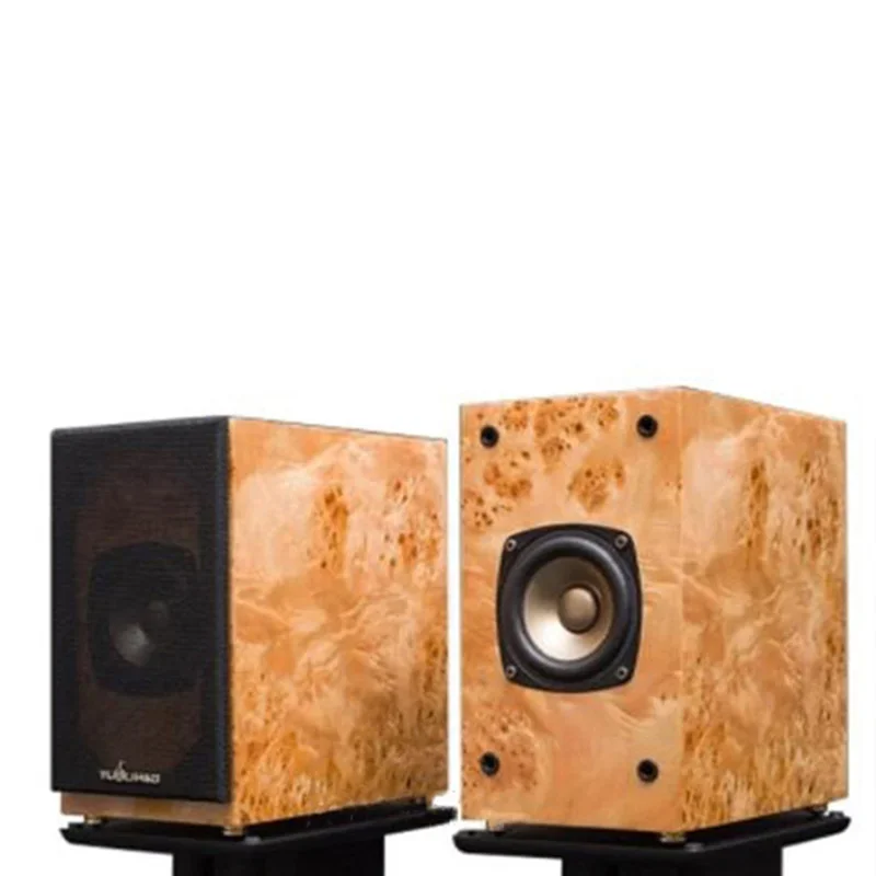 TUOLIHAO Q4 Full Range One Drive Speakers Real Wood Veneer Piano Paint 4 Inch Bookself Speakers 89dB