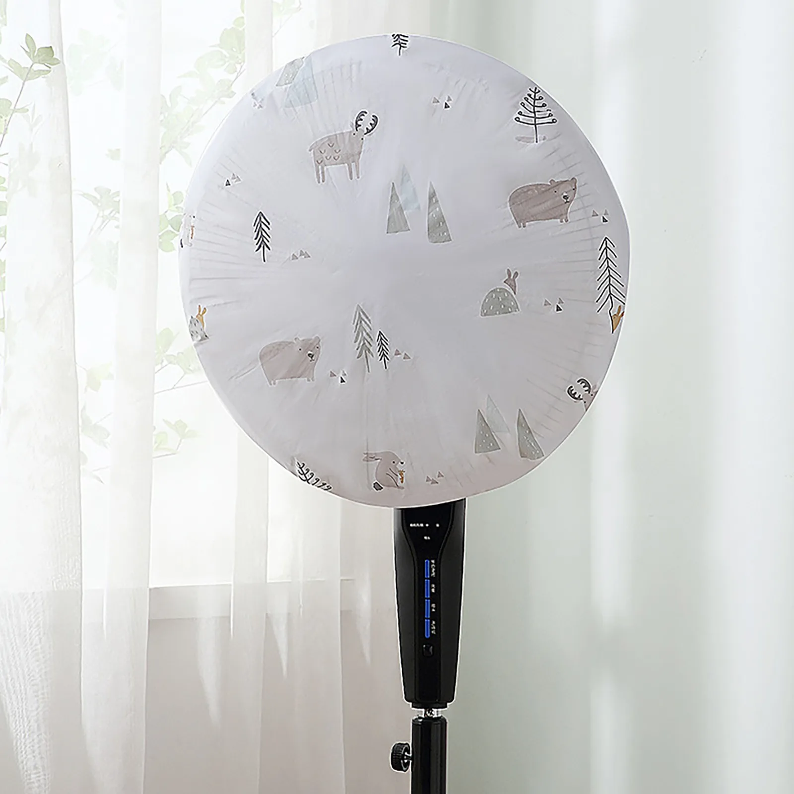 Fan Dust Cover Waterproof Washable Vertical Circular Electric Fans Dustproof Covers Home Round Floor Fan Protective Cover Gray