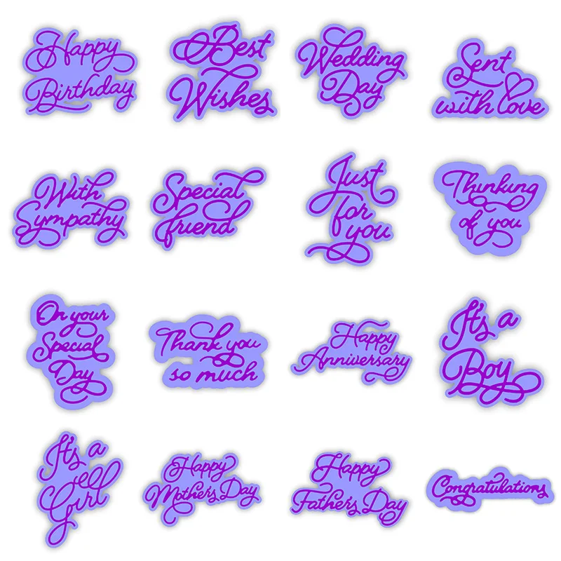 

Word Metal Cutting Dies for DIY Scrapbook Album Paper Card Decoration Crafts Embossing 2022 New Dies