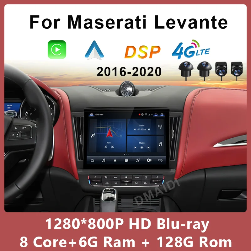 

For Maserati Levante 2016-2020 Gps Navigaion Carplay Auto DSP 4G WIFI 10.26" Qualcomm Android 11 Car Multimedia Player Radio