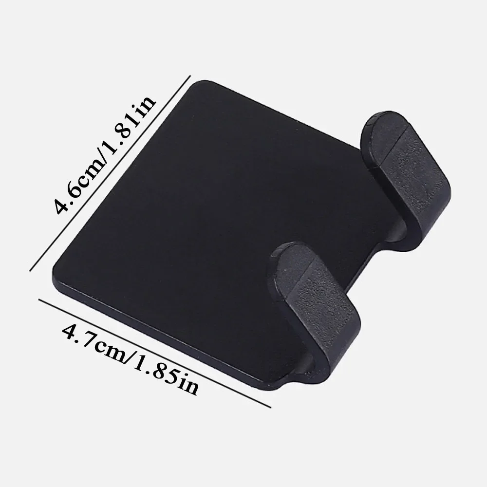 Adhesive Wall-Mounted Razor Holder - Shower Bathroom Shaving Hook in Black Plastic (2/4 Pack)