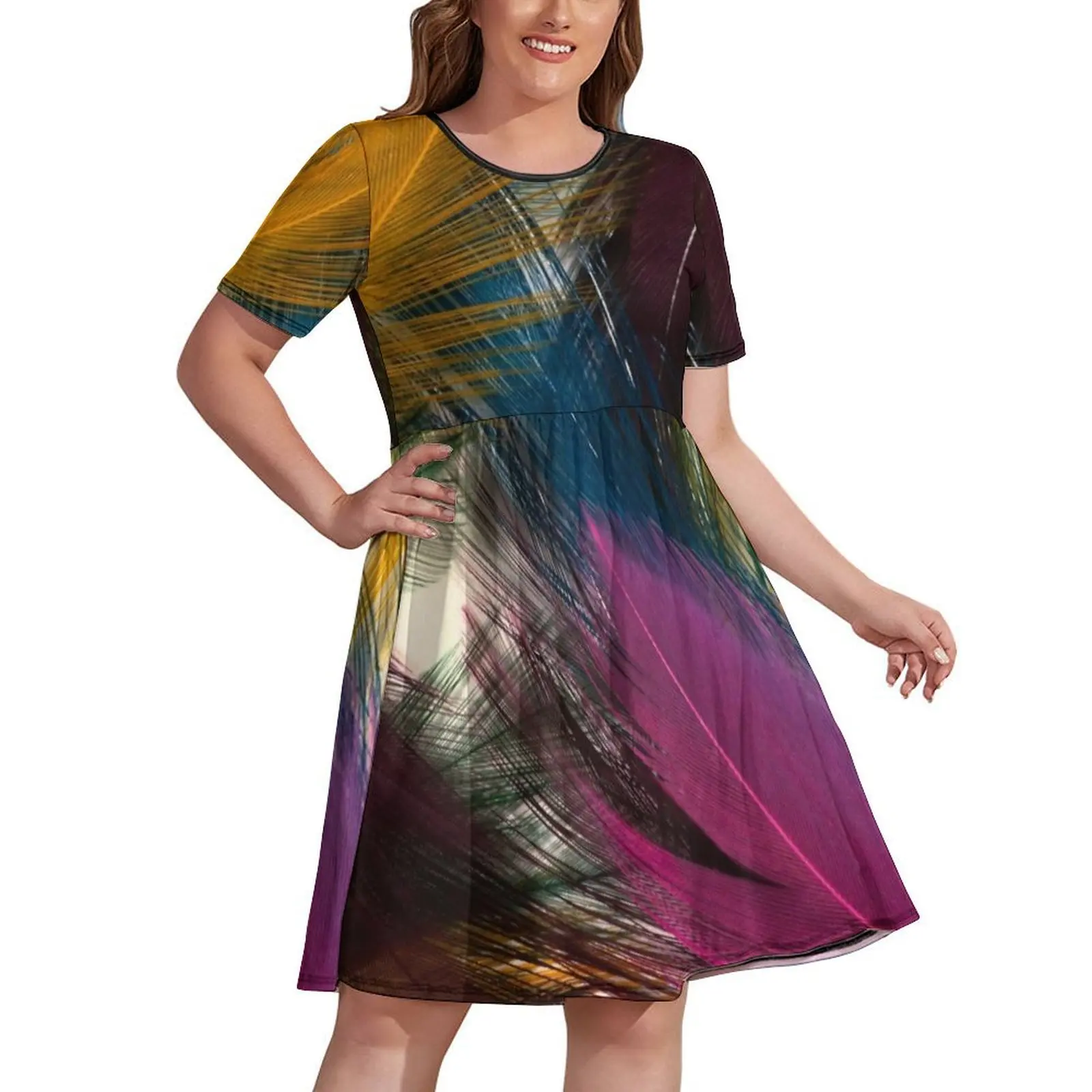 

A variety of colors of wonderful Bird Feathers Dress Clothing Long dresses