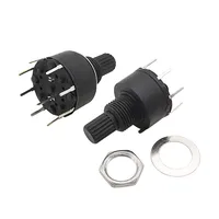 SR16 Plastic 16 MM Rotary Band Switch 1 Pole / 2 Pole 3 / 4 / 5 / 6 / 8 Position Handle Length 15MM Axis Band Switch 4
