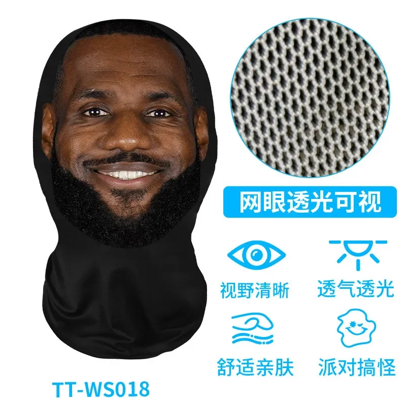 Portrait 3D Digital Printing Spoof Face Towel Multifunctional Outdoor Face Mask Hip Hop Headscarf