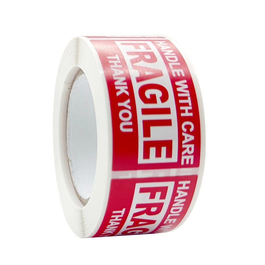 250PCS/500PCS Handle with Care Fragile Stickers for Shipping Moving Glass Permanent Adhesive Fragile Labels