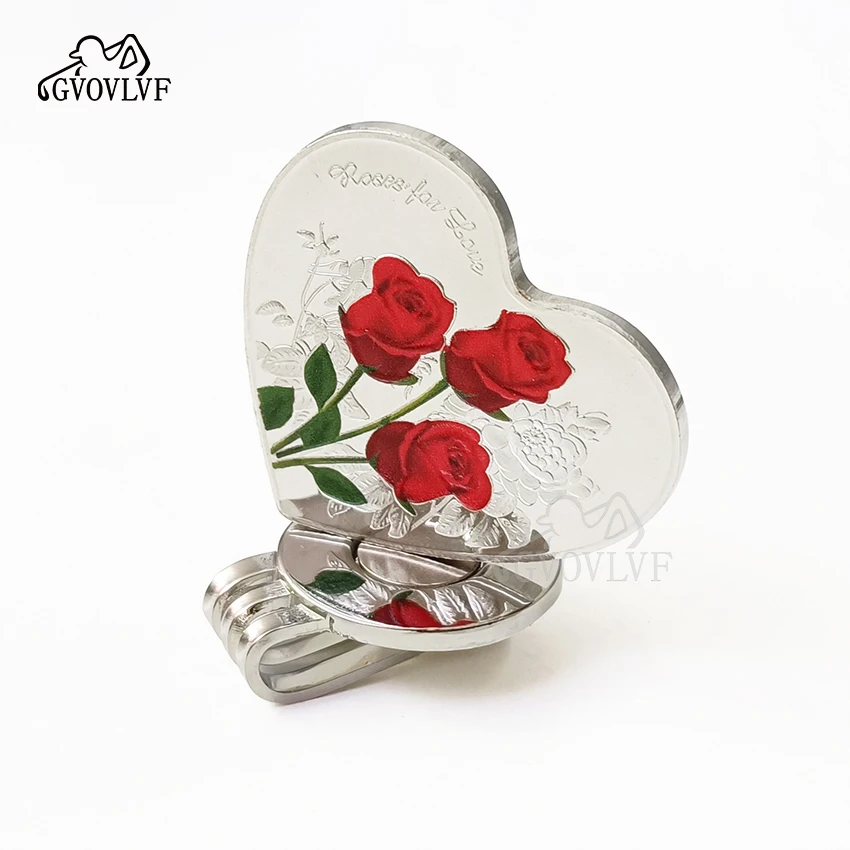 1pc Removable Golf Ball Marker With Magnetic Cap Clips Golf Accessories Alloy Marker Gift for Girls Women and Golfers Love Rose