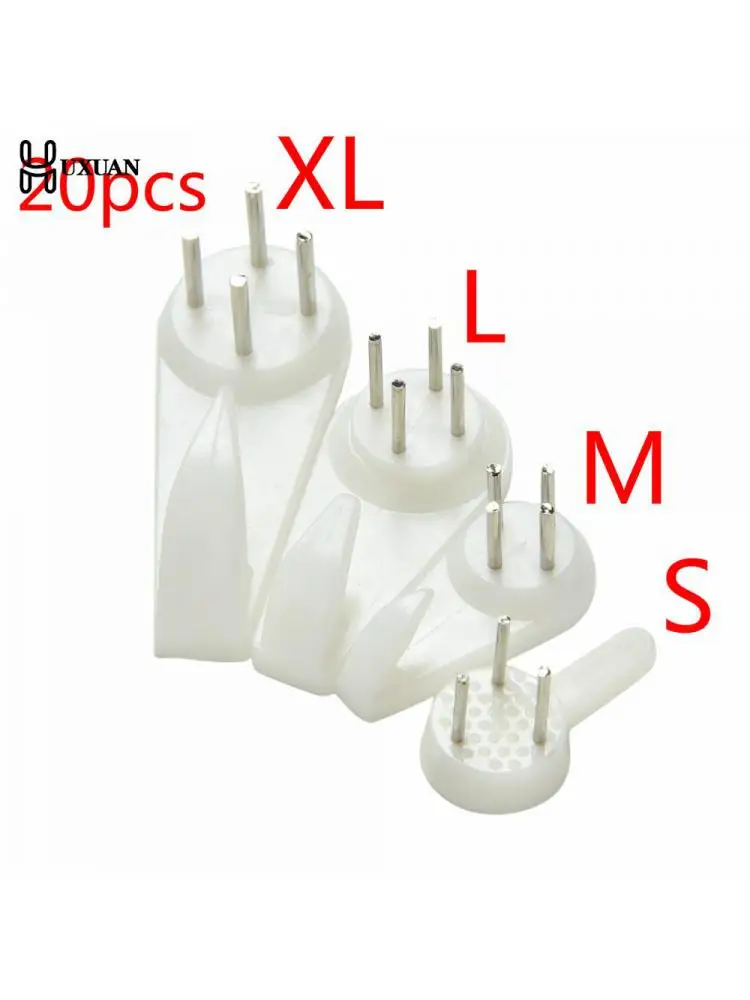 20pcs White Painting Photo Frame Hook Plastic Invisible Wall Hooks Mount Photo Picture Nail Hook Hanger Mirror Hanging Hangers