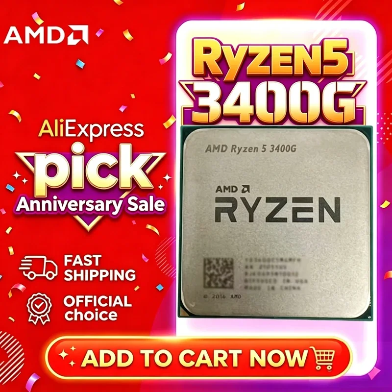 AMD 라이젠 5 3400G R5 3400G 12MB 캐시 65W 저전력 APU 3.7GH..