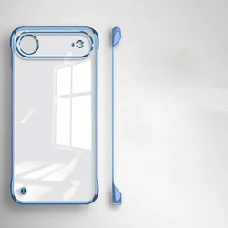 Ultra Thin Frameless Shockproof Bumper Case - Air Slim Hard Transparent Cover - iPhone Air (Blue)