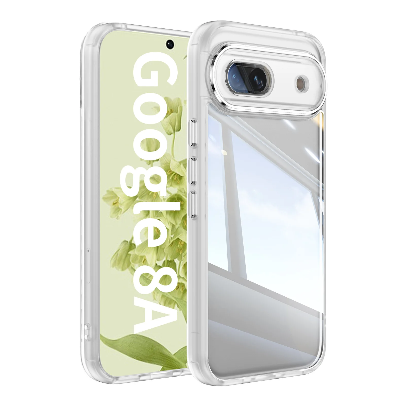 Transparent Protective Back Plate with Stylish Metal Lens - Full Cover Phone Case