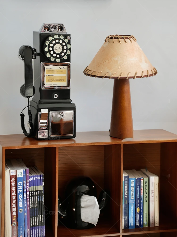 

Chinese-style medieval wabi-sabi style solid wood table lamp, bedroom bedside desk, study atmosphere, lamps, decorative ornament