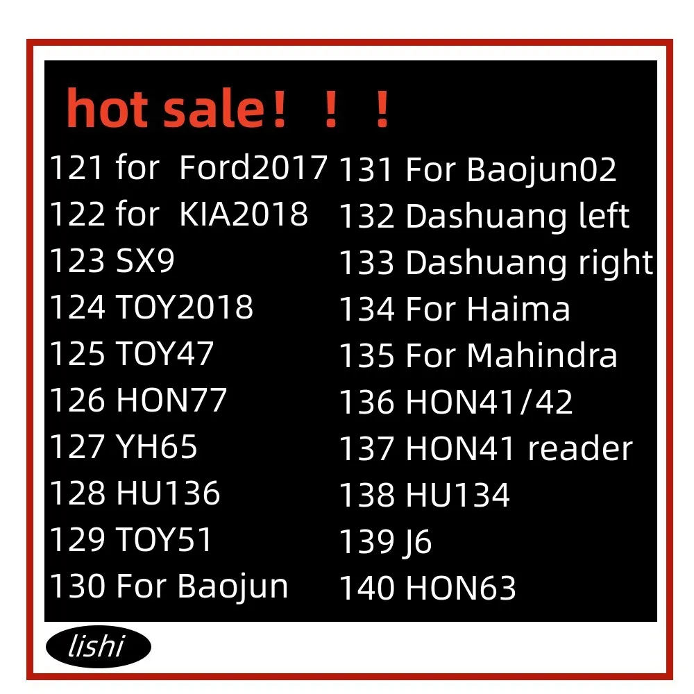 Lishi 2 In 1 Tool TOY43 TOY38R HU162T(8) VA6 VA2T VAC102 WT47T YH35R YM15 YM23 YM28 YM30 ZD30 HU71 K5