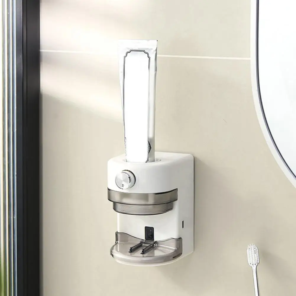 Wall Mounted Automatic Toothpaste Dispenser Adjustable Volume Easy to Install Universal Rechargeable Electric Toothpaste Squeeze 2