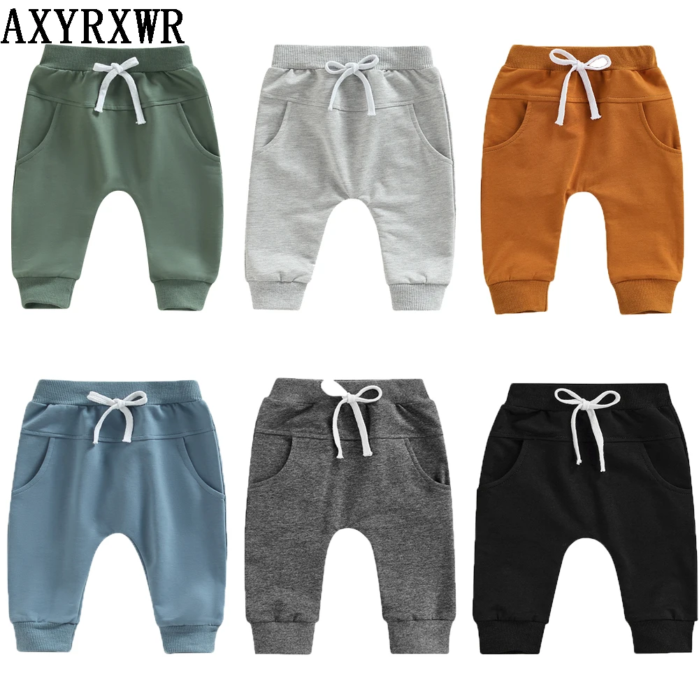 6Colors Spring Autumn Toddler Newborn Baby Boys Girl Pants Solid Drawstring Pocket Long Pants Trousers Pantalon for Baby Clothes