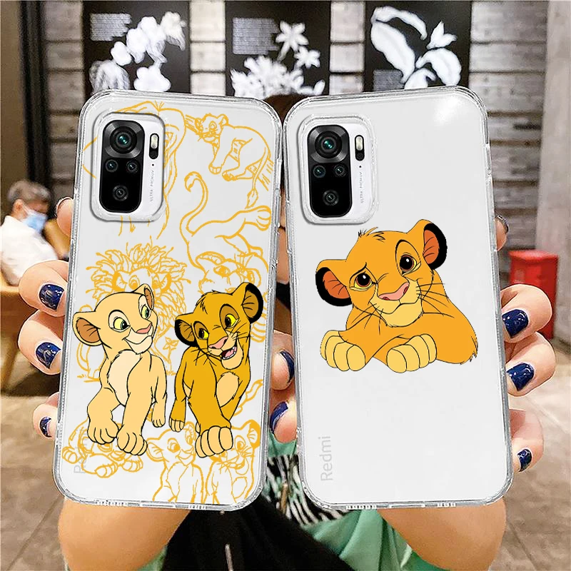 

Disney Lion King Simba Transparent Phone Soft Case For Xiaomi Redmi Note 12 10 11 9 Pro Plus 11S 11T 10S 9T 9S 8 5G Phone Case