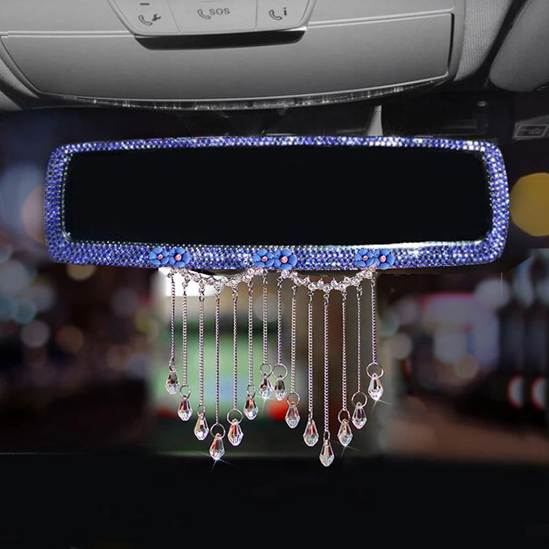 Fashion Pearl Rhinestone Car Rearview Mirror Pendant Auto Interior
