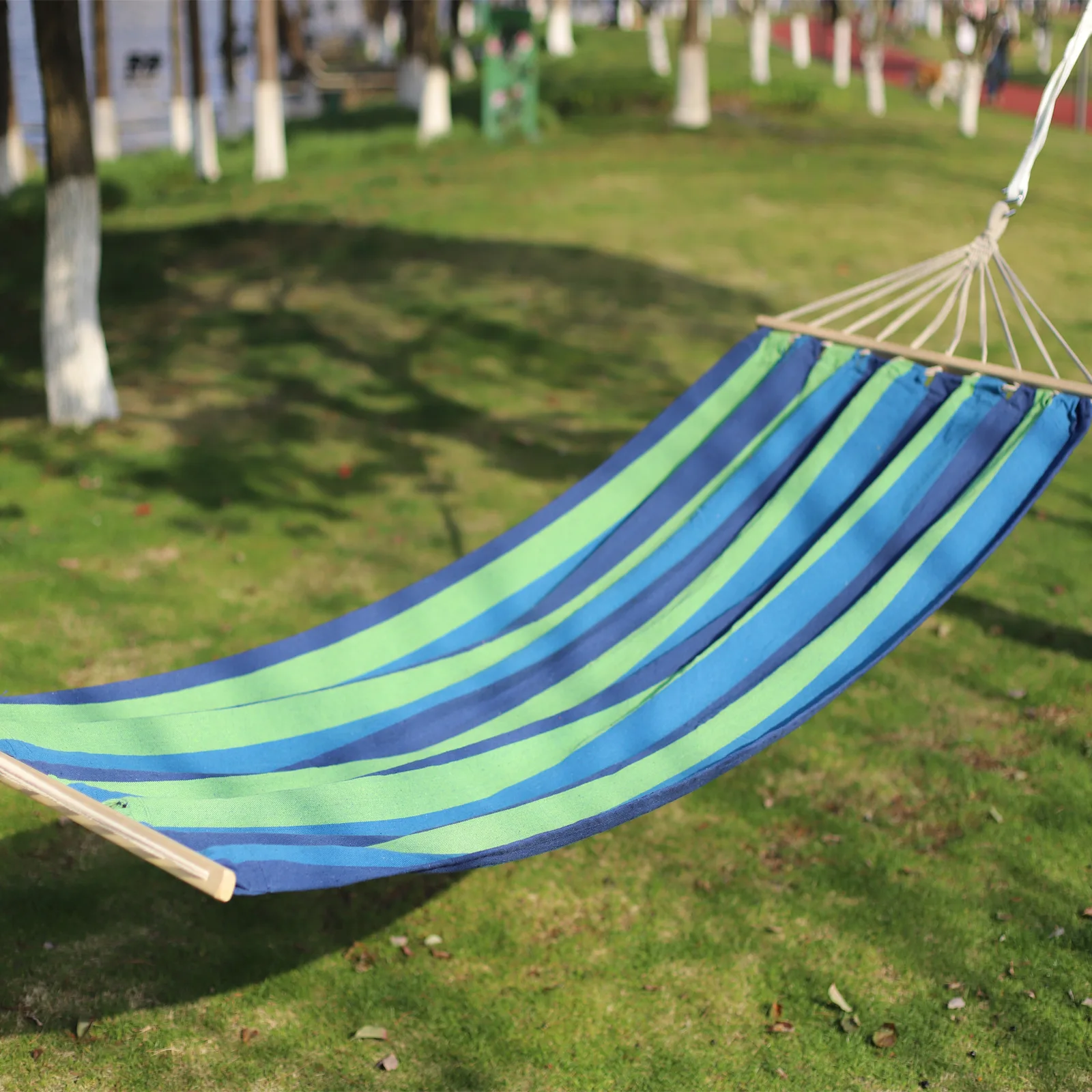 Tassel Hammock Outdoor Anti-rolled-up Canvas Swing Camping Tour Single Stick Portable Hanging Chair Swing Chair Outdoor